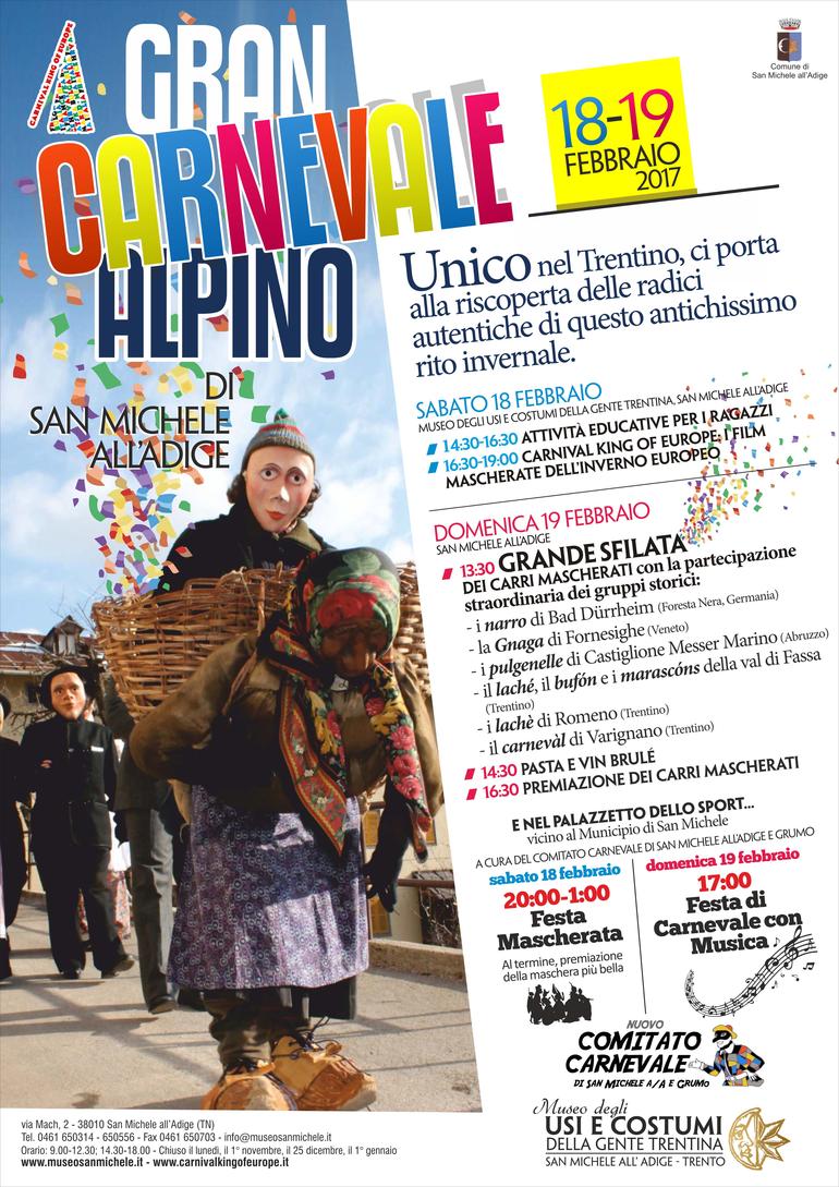 Locandina del carnevale alpino a San Michele all'Adige